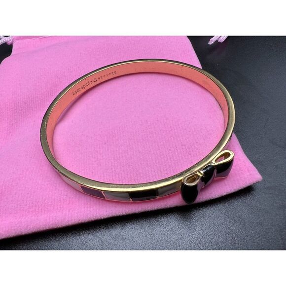 Kate Spade Black Striped Bow Bangle - Picture 5 of 8